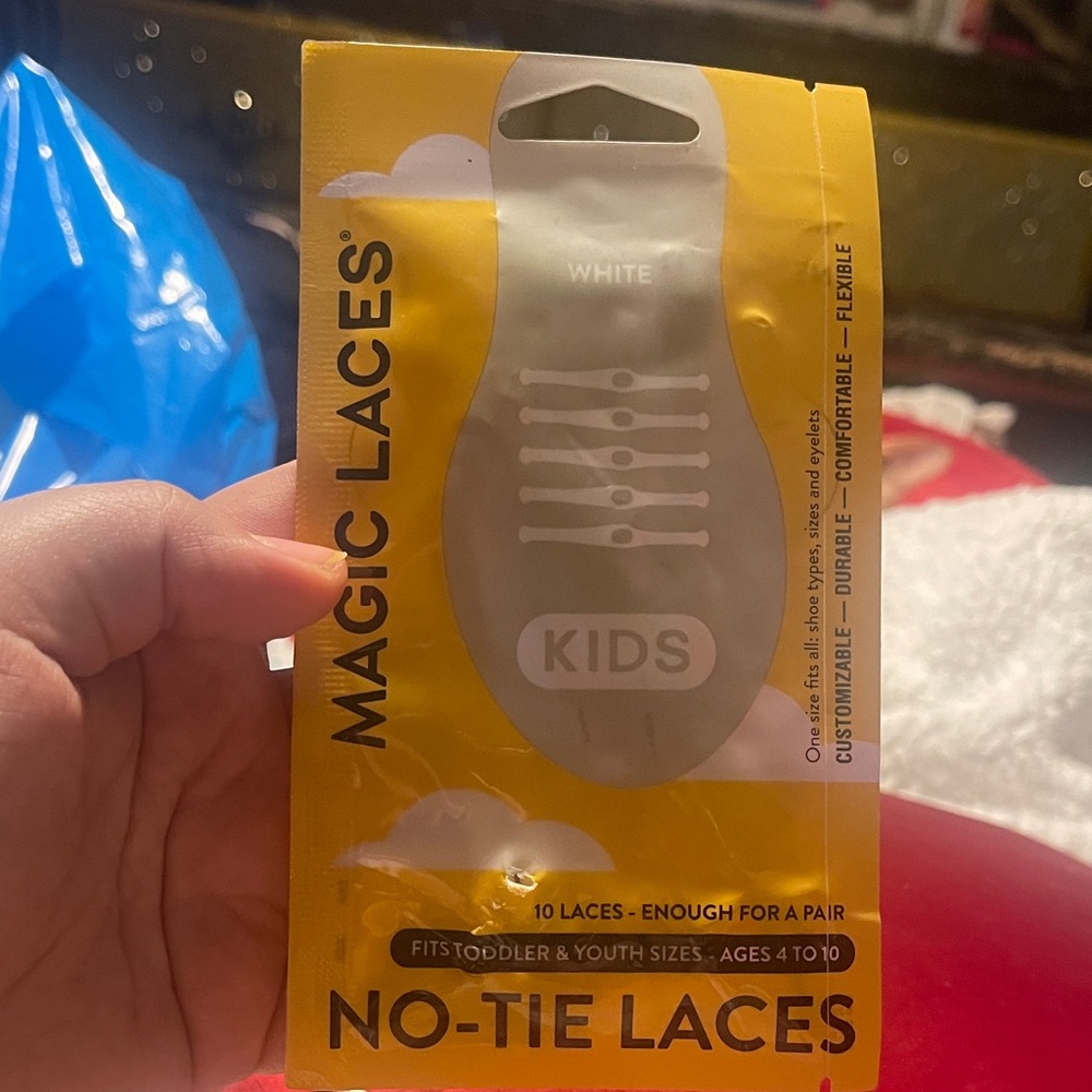 No-Tie Kids Shoelaces - White